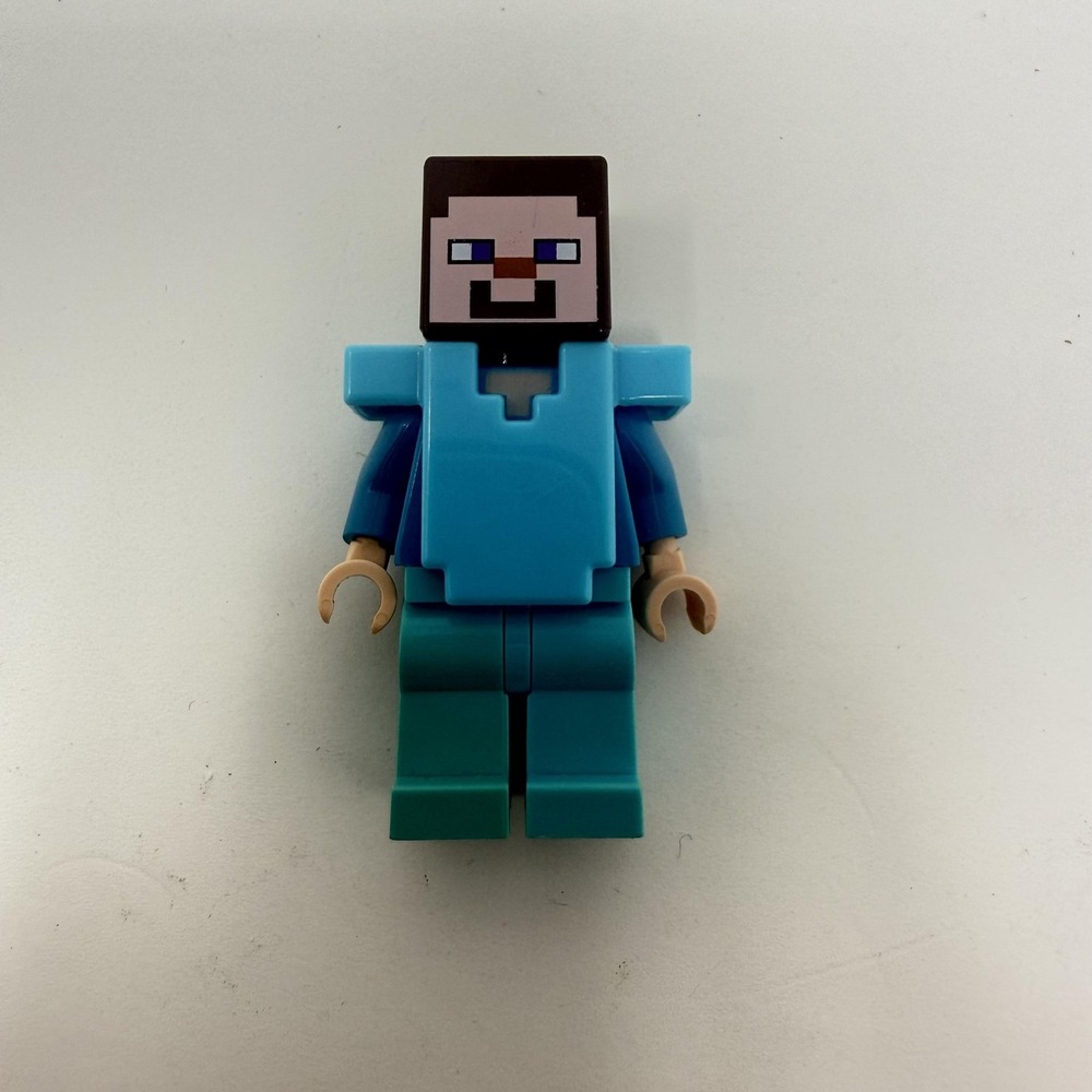 LEGO Minecraft Steve‎ BigFig Figure Diamond Armor Blue Minifigure Loose